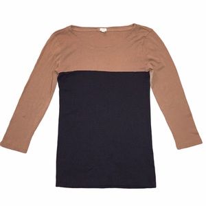 J. Crew Colorblock Tee Brown/Navy Size XS